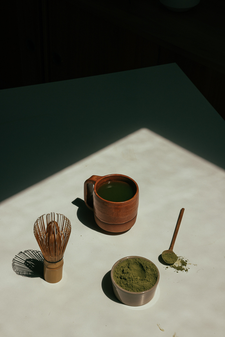 Green Tea on the Table
